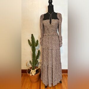 ASTR The Label Lovestruck Womens Floral Ruffle Maxi Dress Sz M